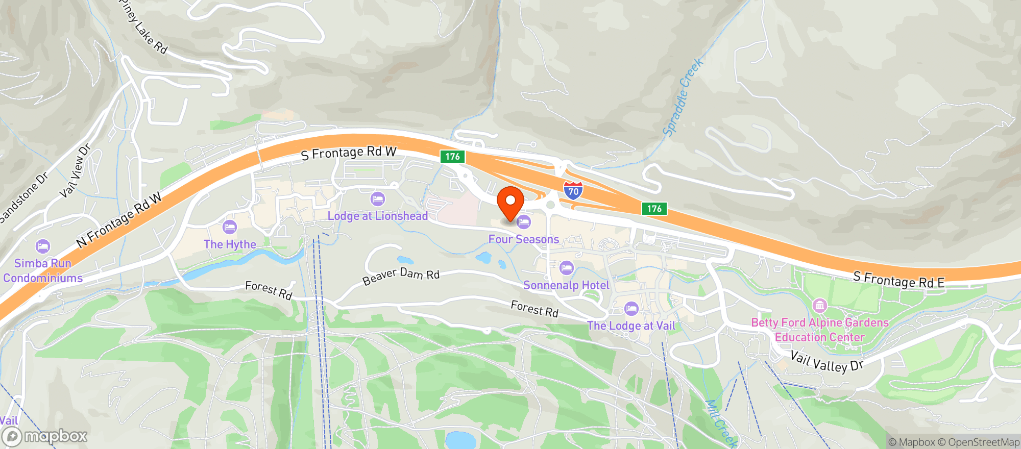 Map showing Four Seasons Resort Vail