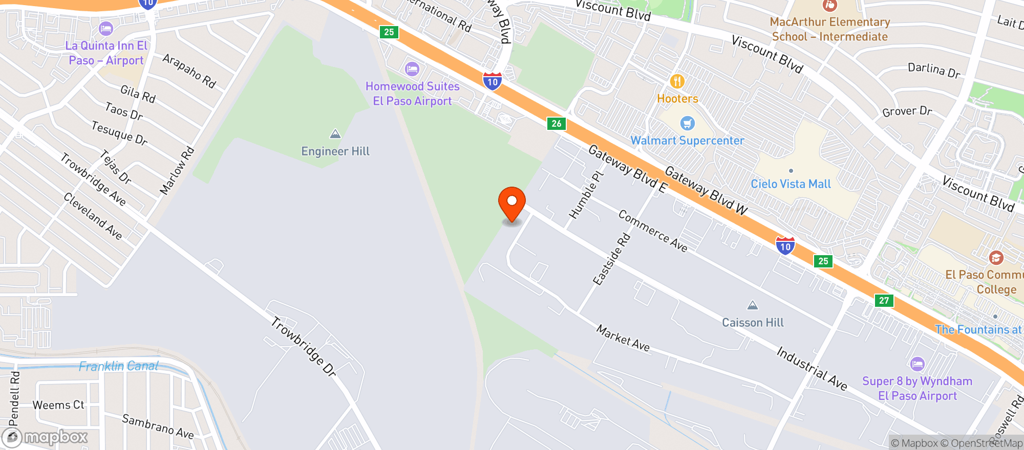 Map showing Door Dash