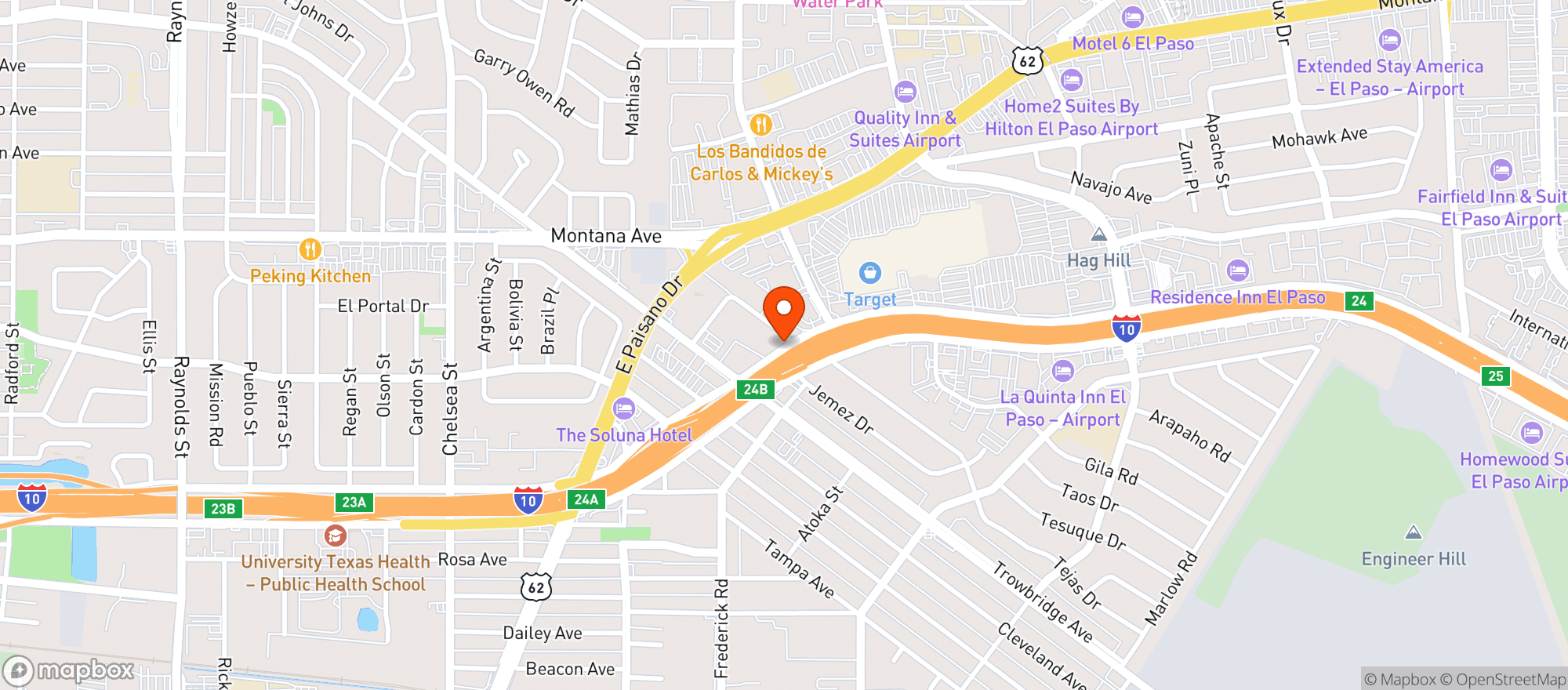 Map showing Target Store