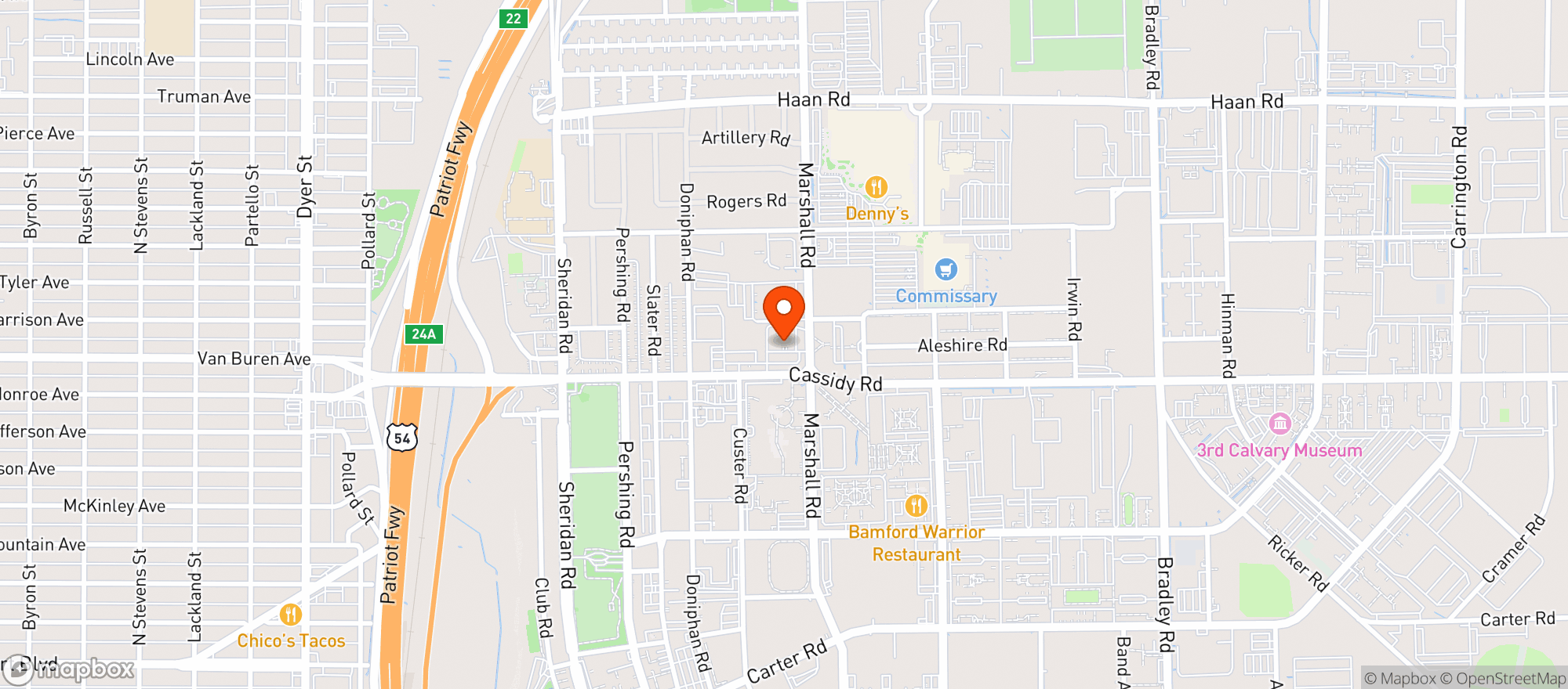 Map showing Bliss Cassidy Shoppette #1011896