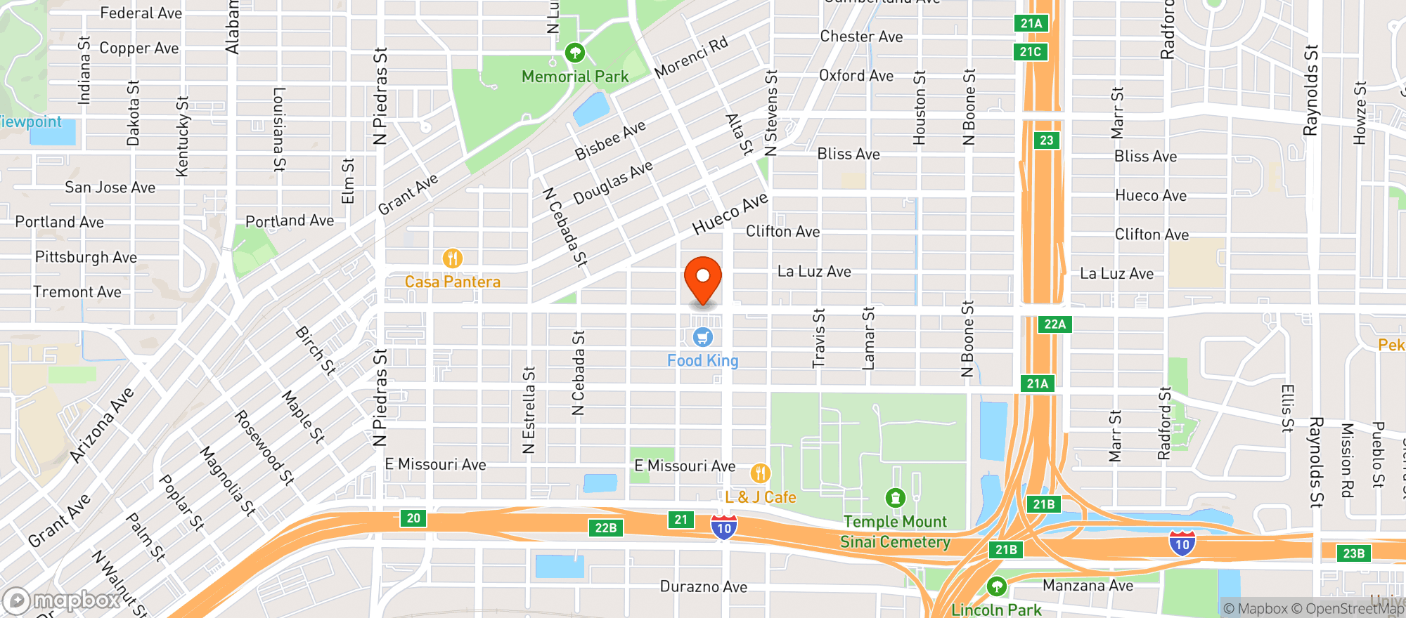 Map showing Food King