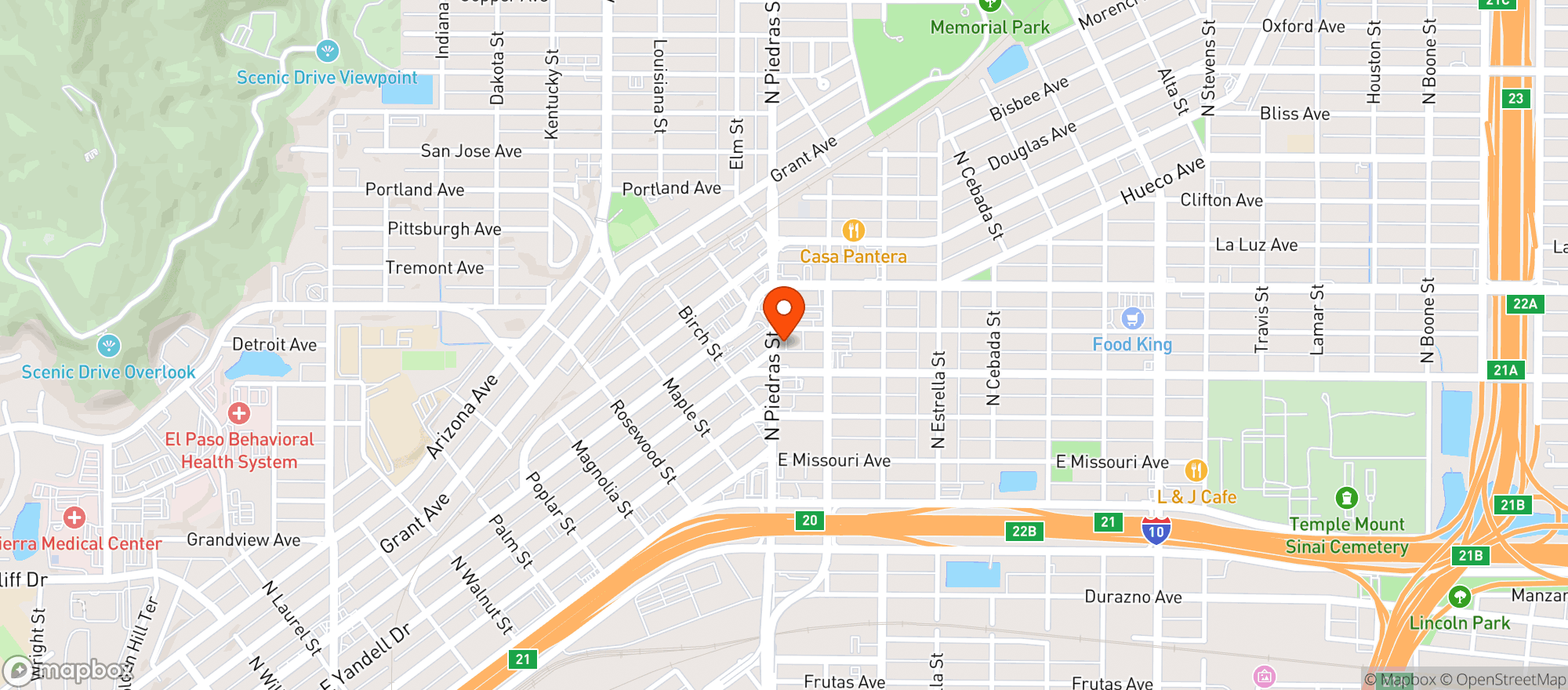 Map showing Deweys Corner Pub
