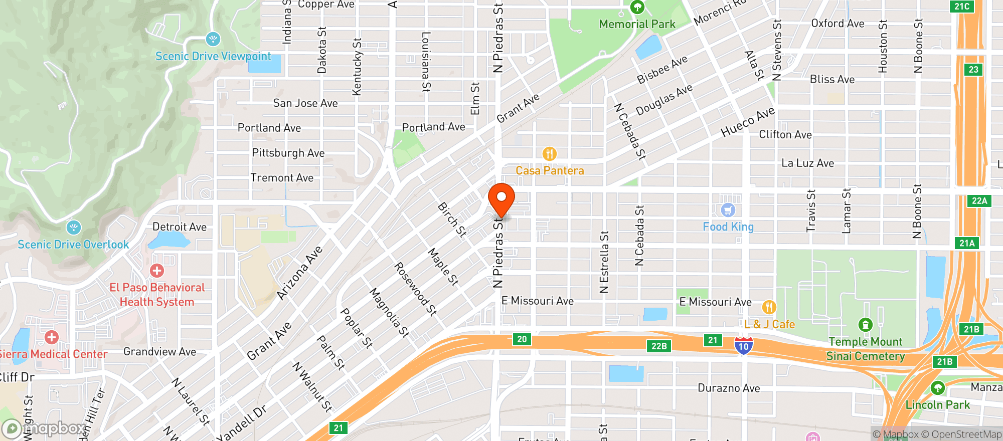 Map showing 1 8 Pizza Pub