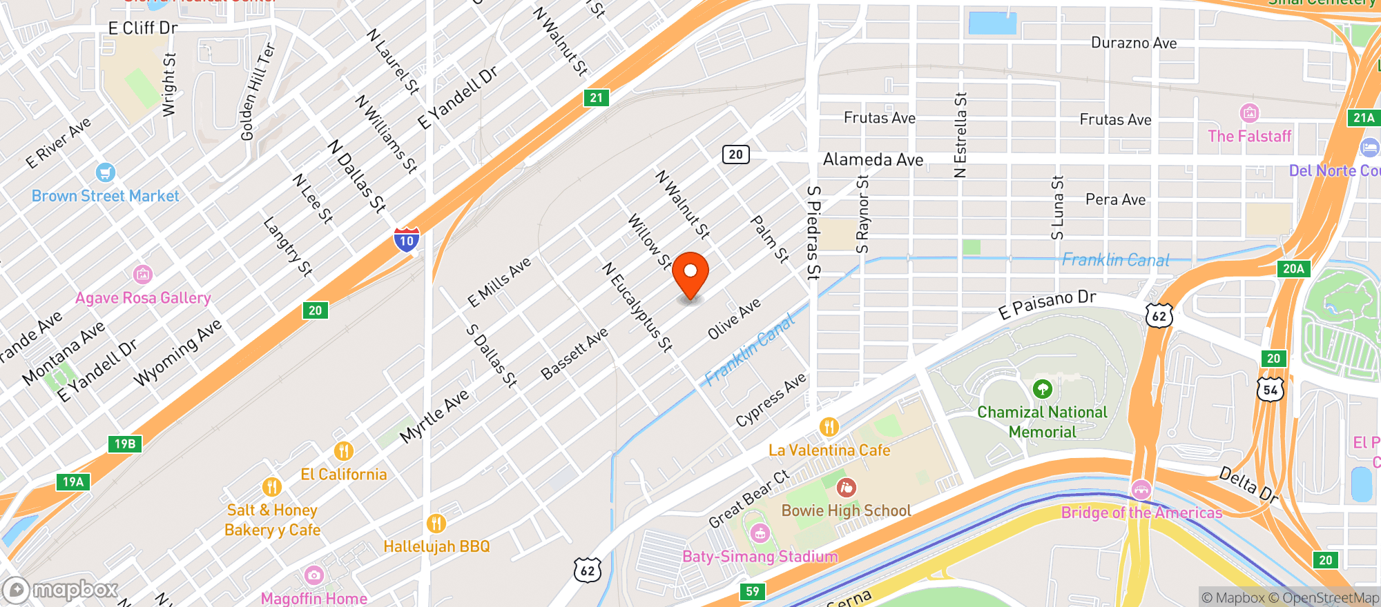 Map showing Sylvias Grocery