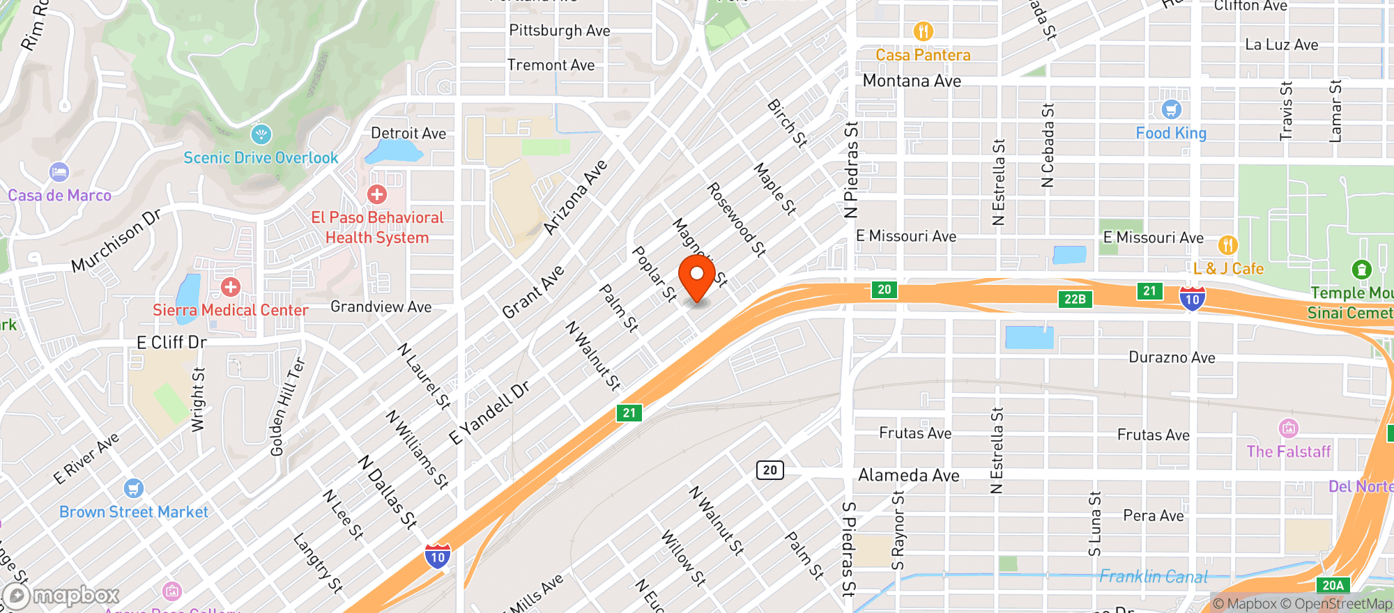 Map showing Cafe Con Leche