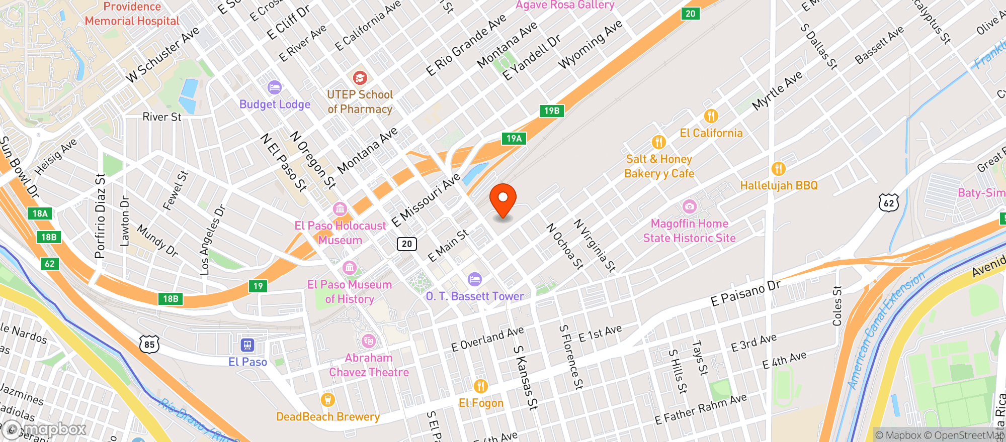 Map showing Spec's - El Paso Eastlake