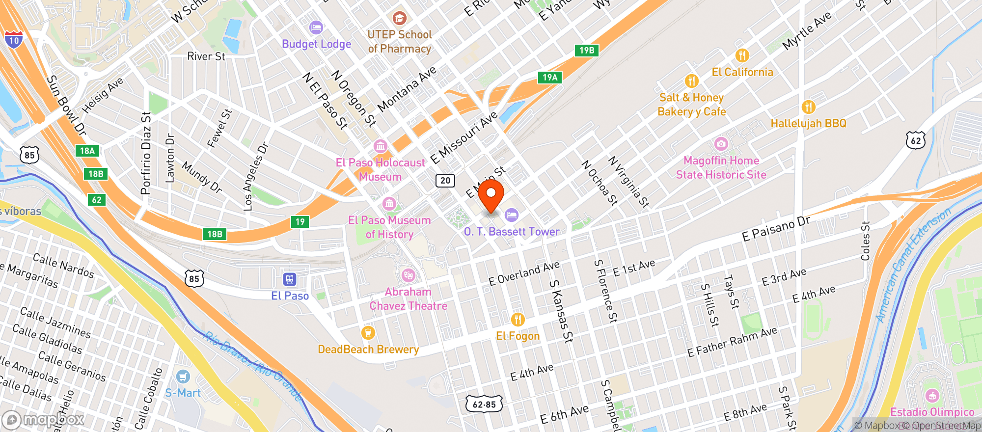 Map showing Shiftys Corner Dive