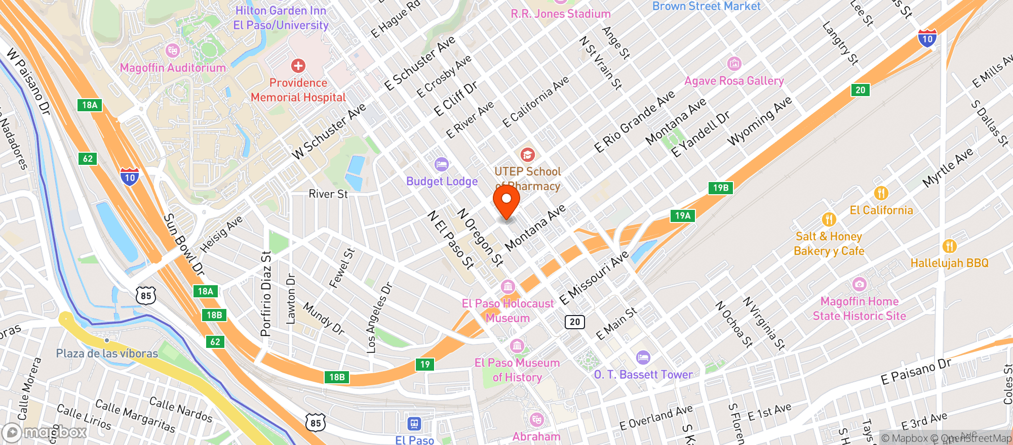Map showing Monarch Bar