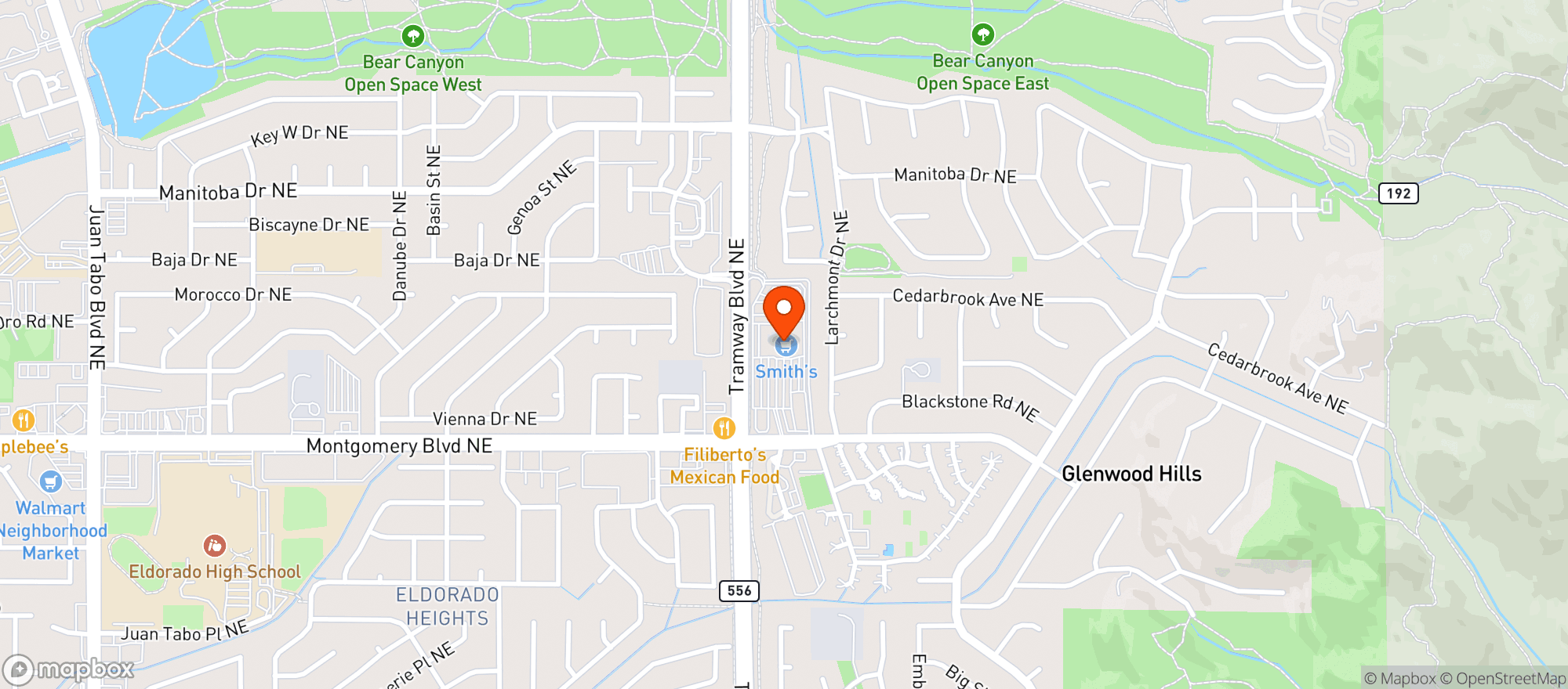 Map showing Smiths Food & Drug Center