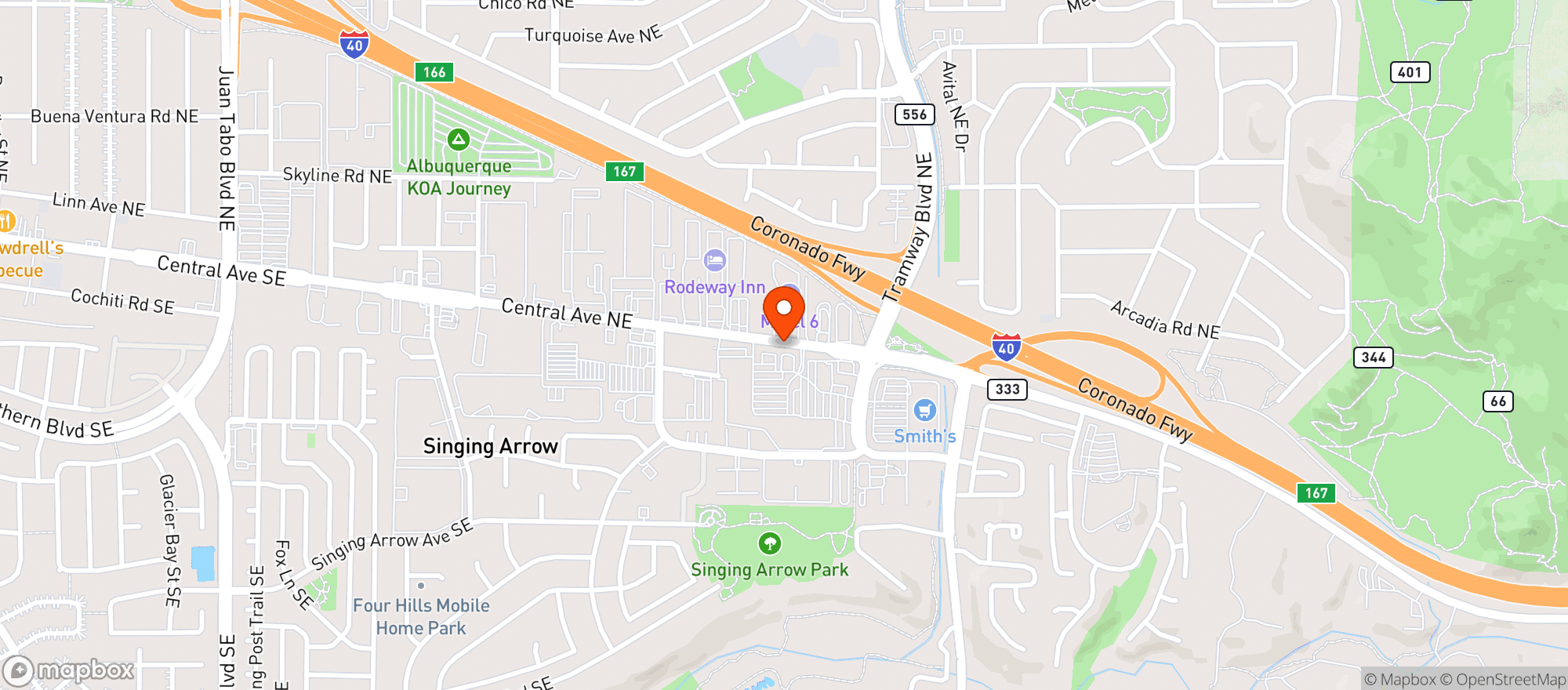 Map showing SPROUTS FARMERS MARKET (ALBUQUERQUE - CENTRAL AVE)