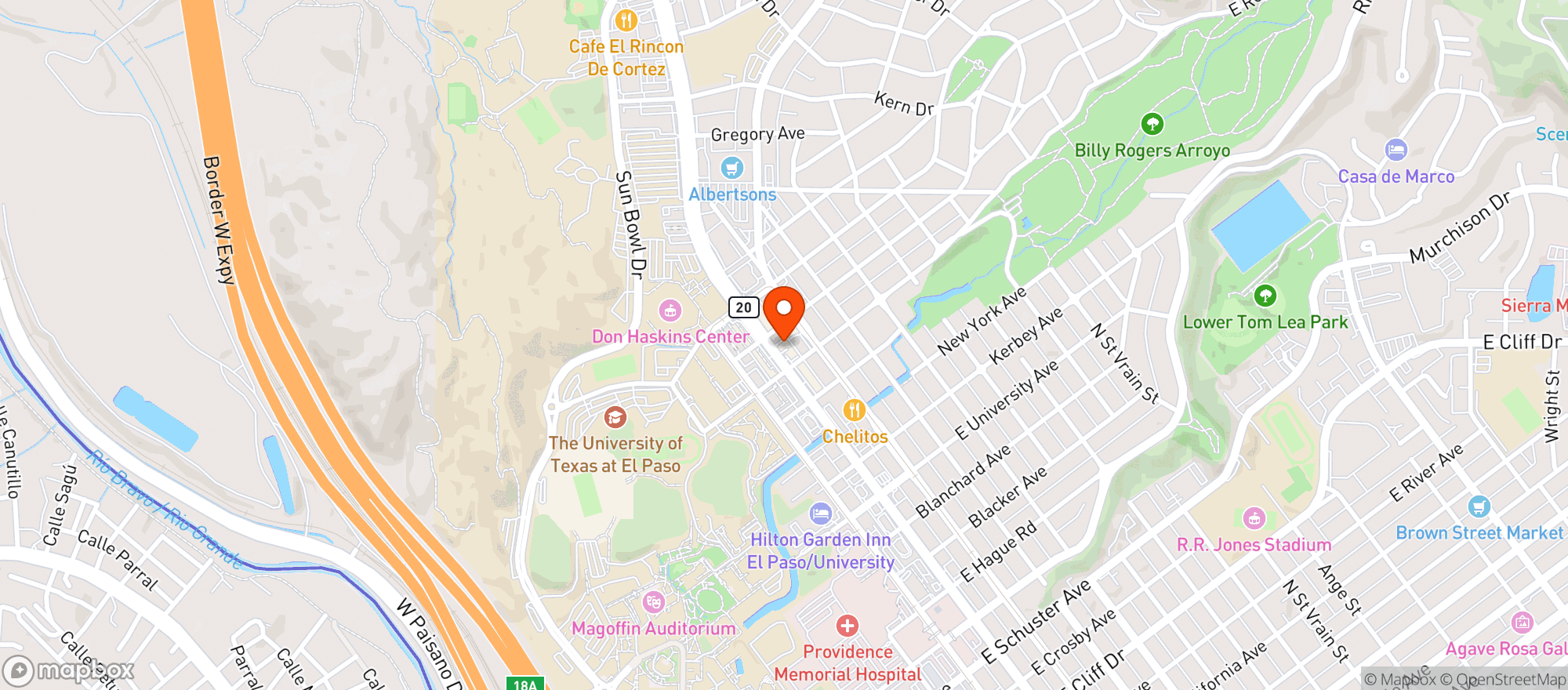 Map showing City Limits Rib Hut
