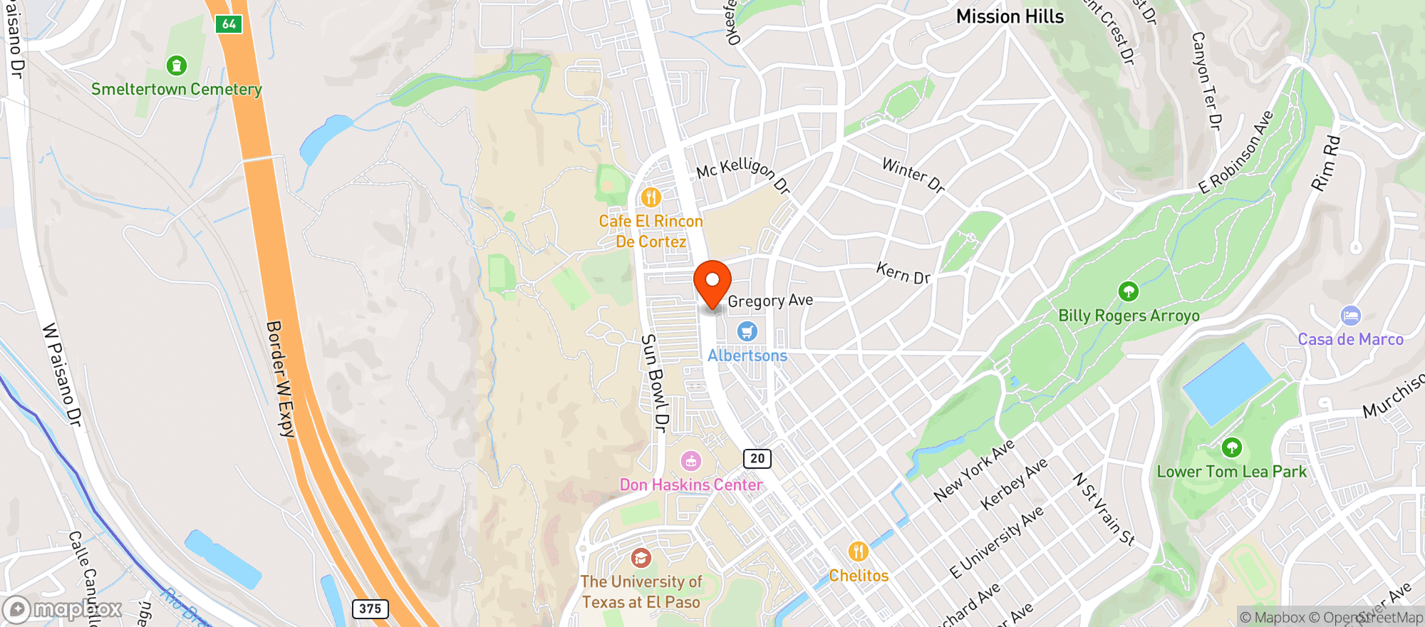 Map showing Albertsons