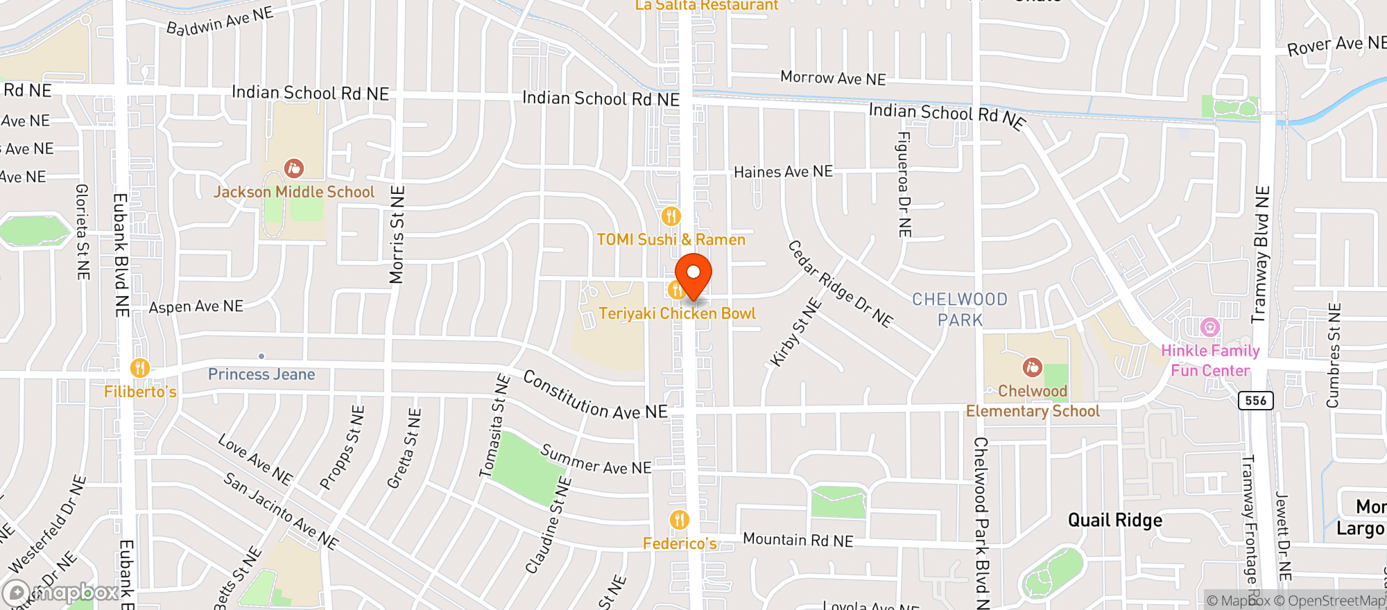 Map showing Kelly Liquor
