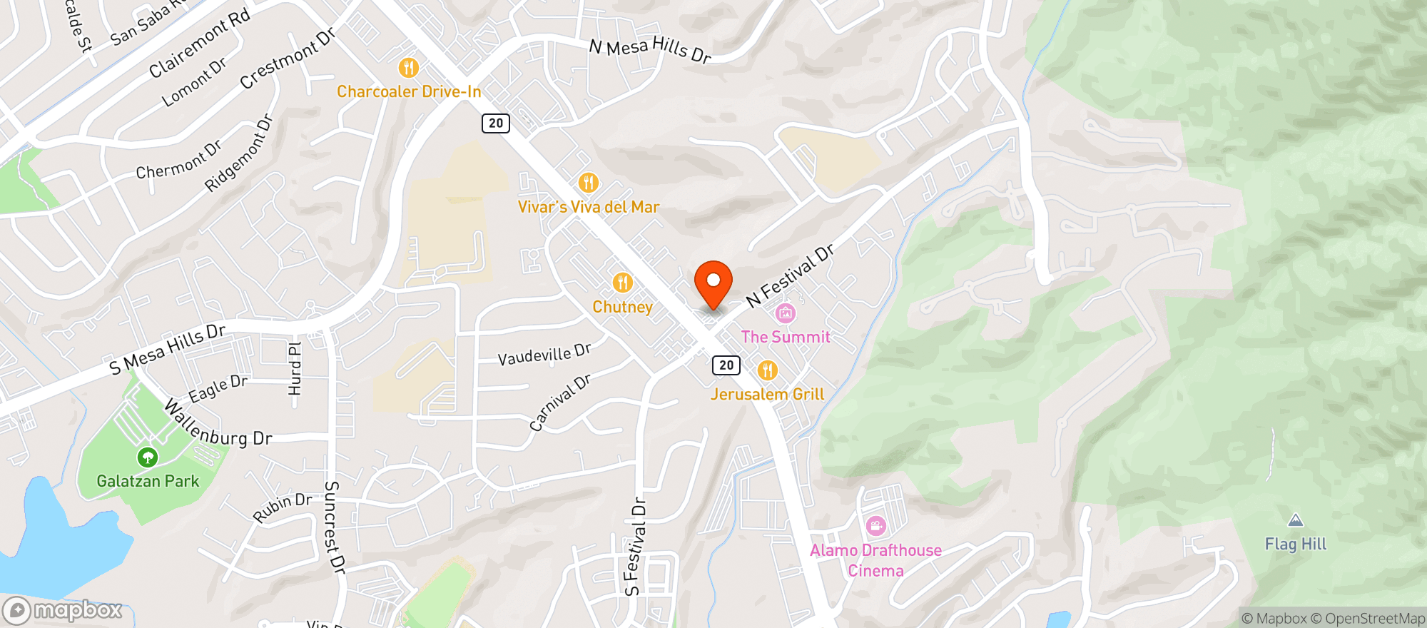 Map showing North Mesa Hills Shamrock