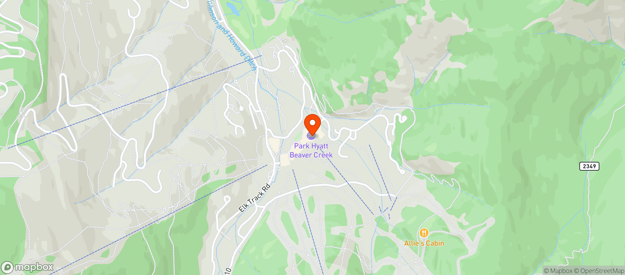 Map showing Park Hyatt Beaver Creek