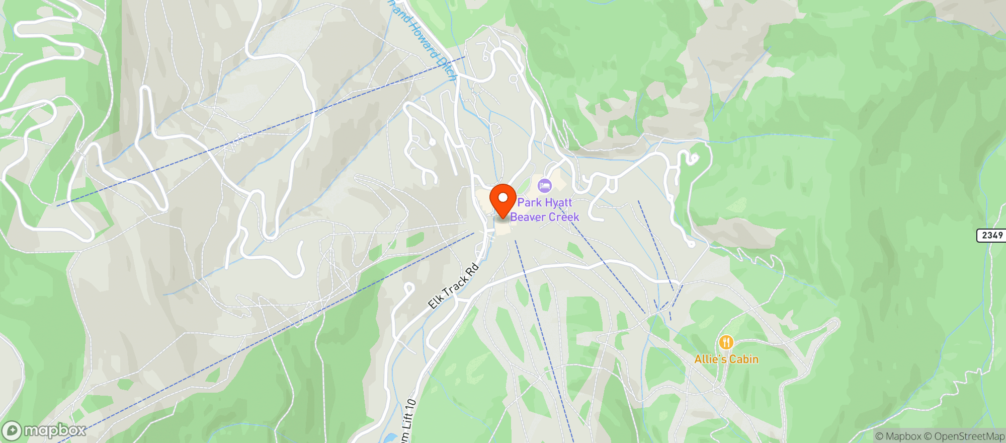 Map showing Beaver Creek Chophouse