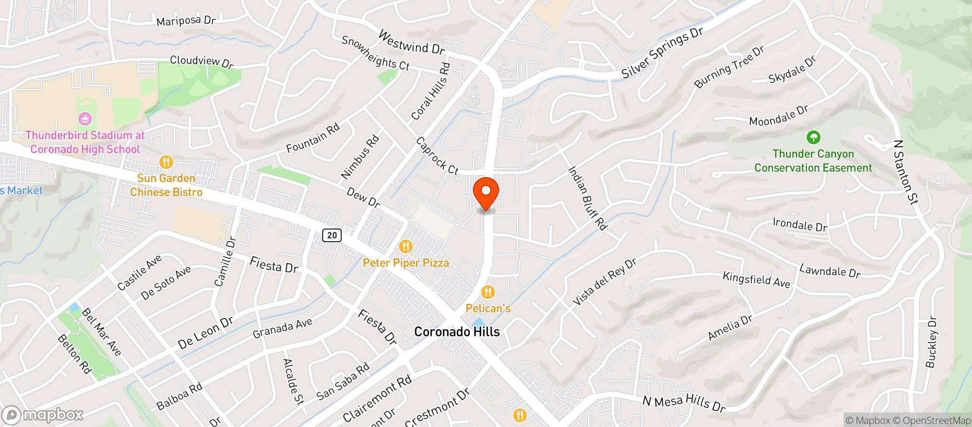 Map showing The Grape Italian Ristorante