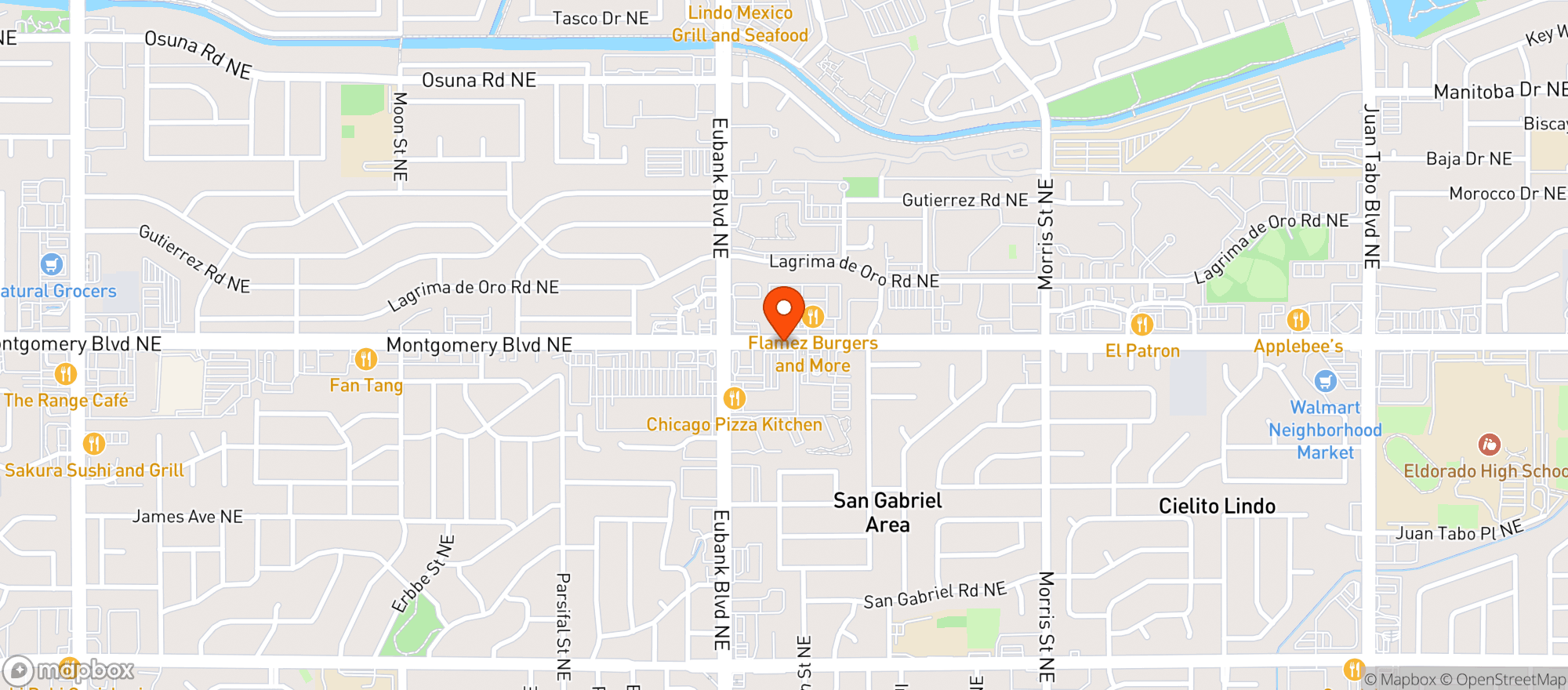 Map showing Pelicans Restaurant