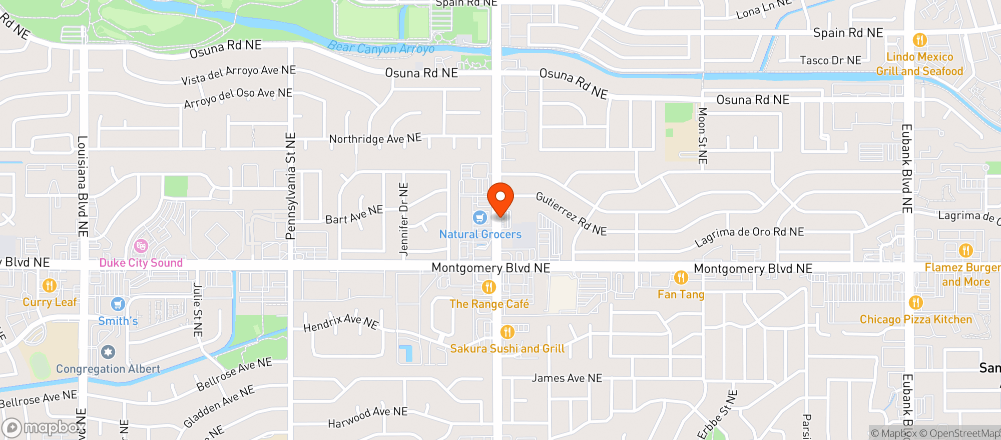 Map showing Quarters Package Liquors