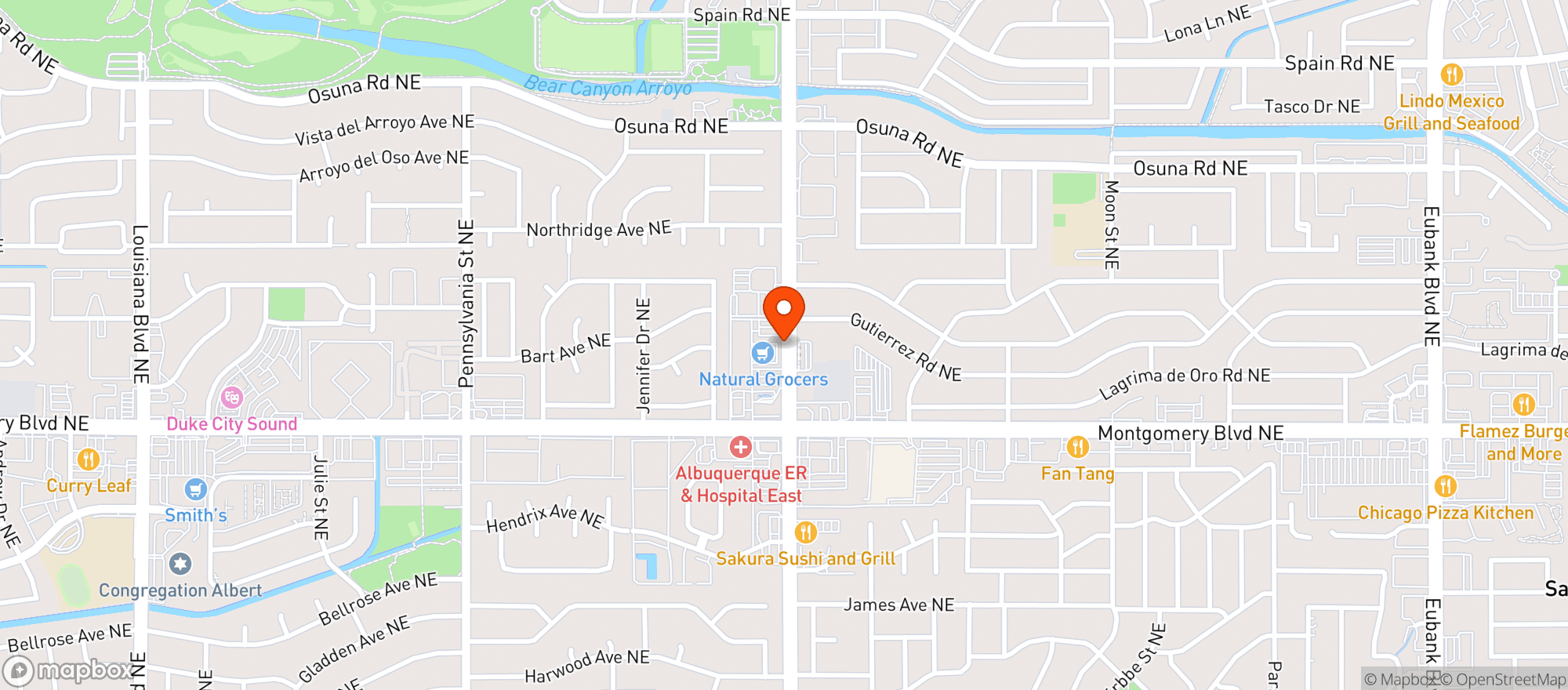 Map showing Natural Grocers by Vitamin Cottage - Natural Grocers by VC_Albuquerque (AL) - 00530017