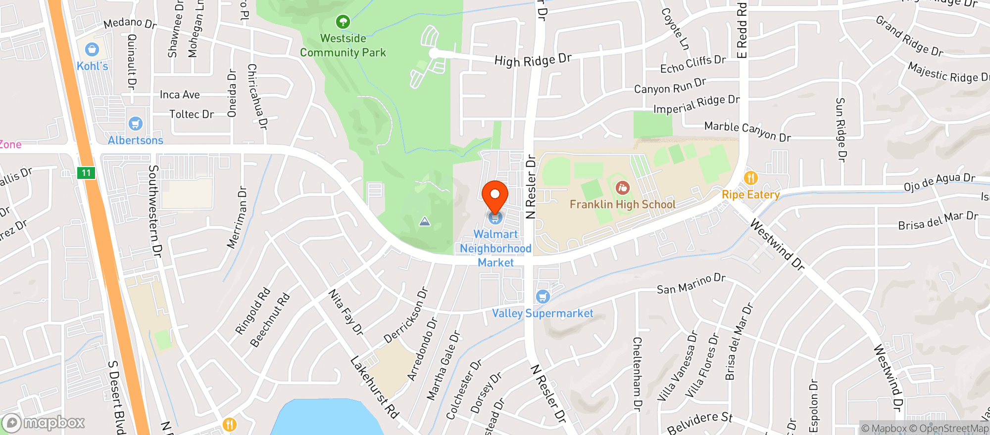 Map showing Neighborhood Market