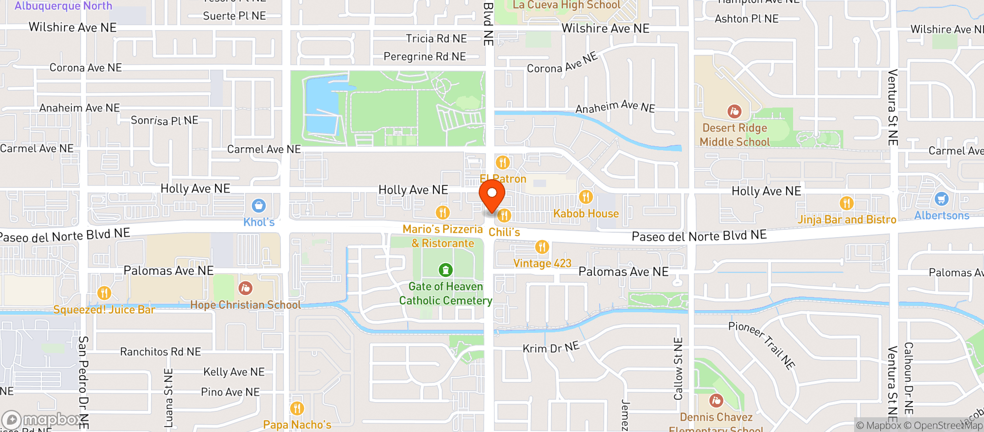 Map showing El Patron Restaurant