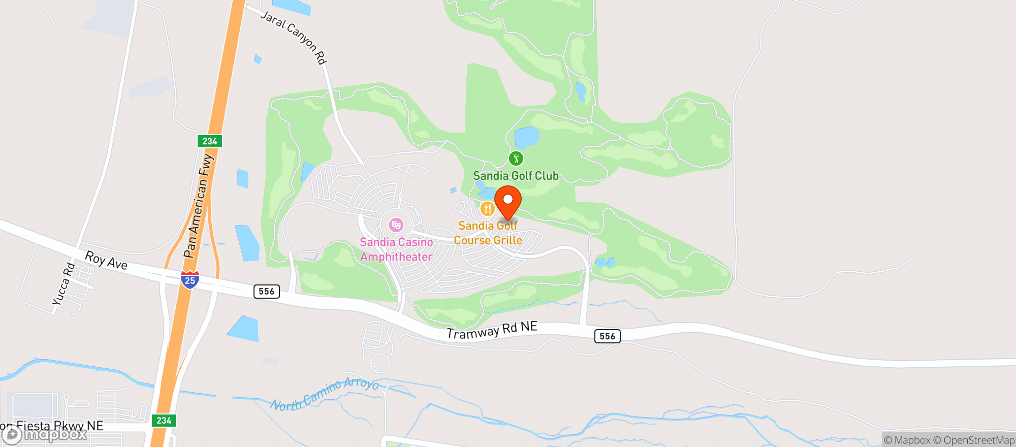 Map showing Sandia Resort & Casino