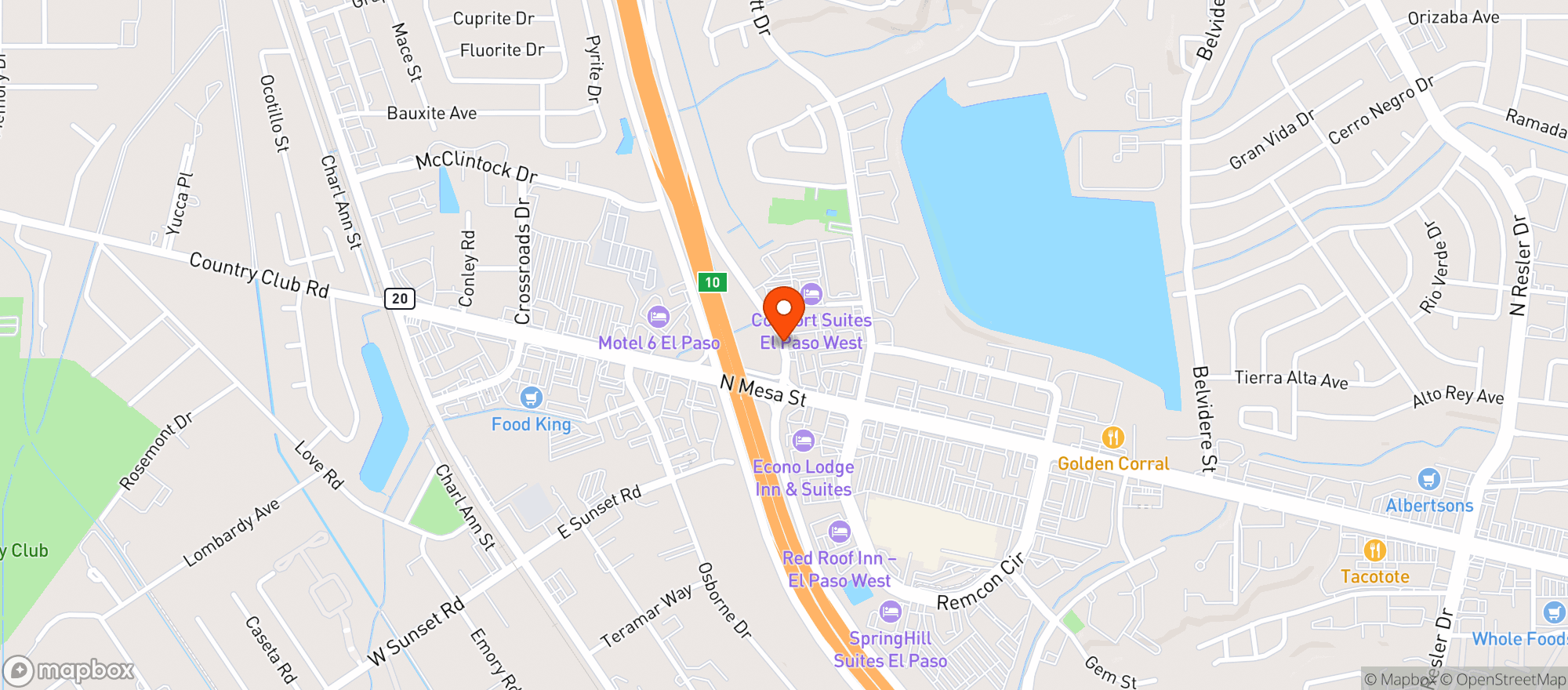 Map showing Texas Roadhouse