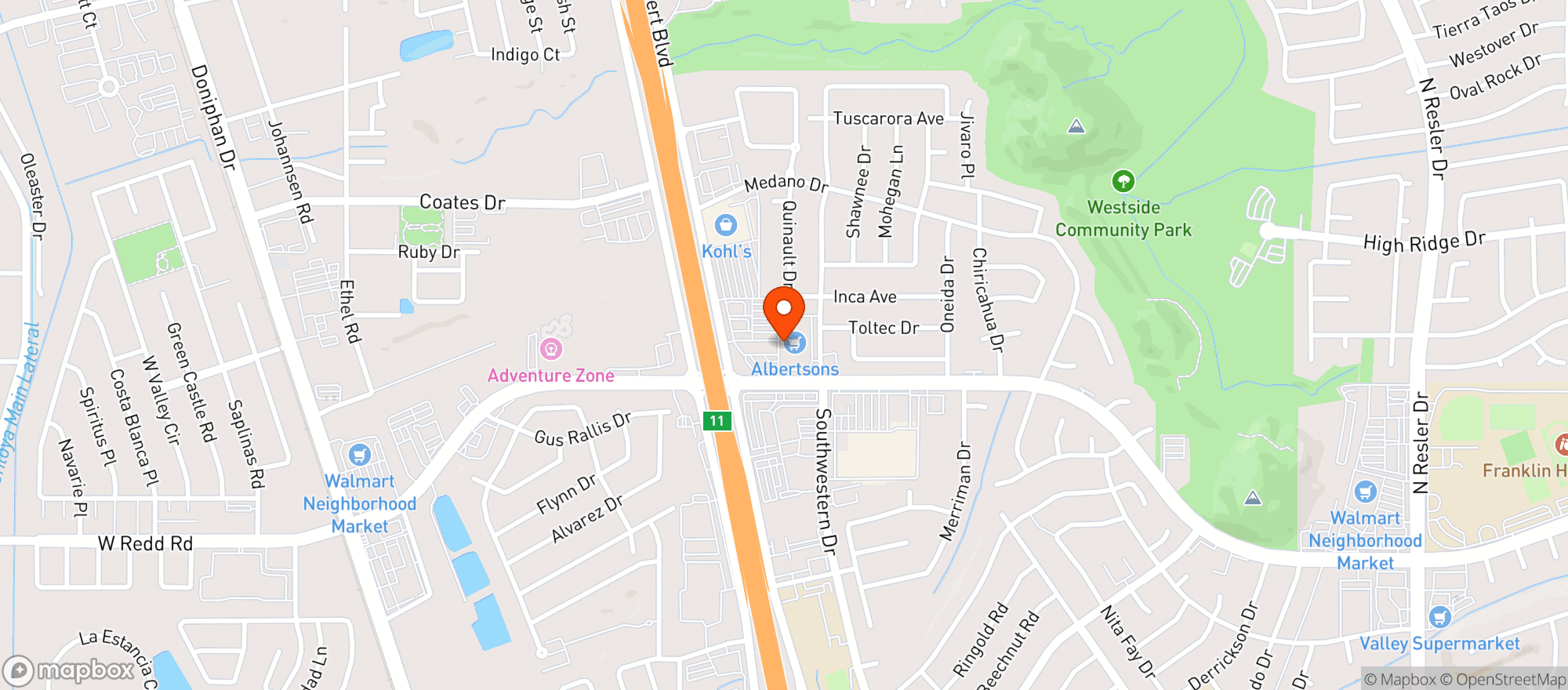 Map showing Albertsons #2994