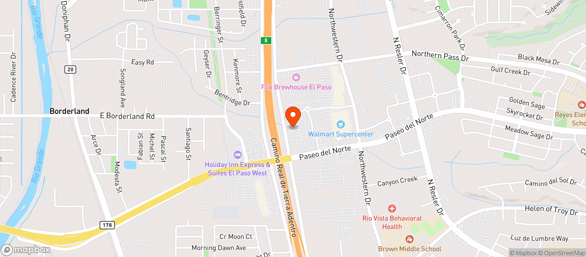 Map showing Flix Brewhouse