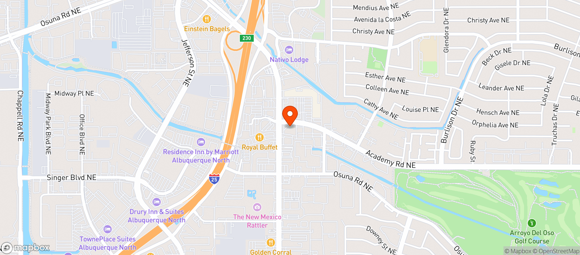 Map showing Applebees Neighborhood Grill & Bar