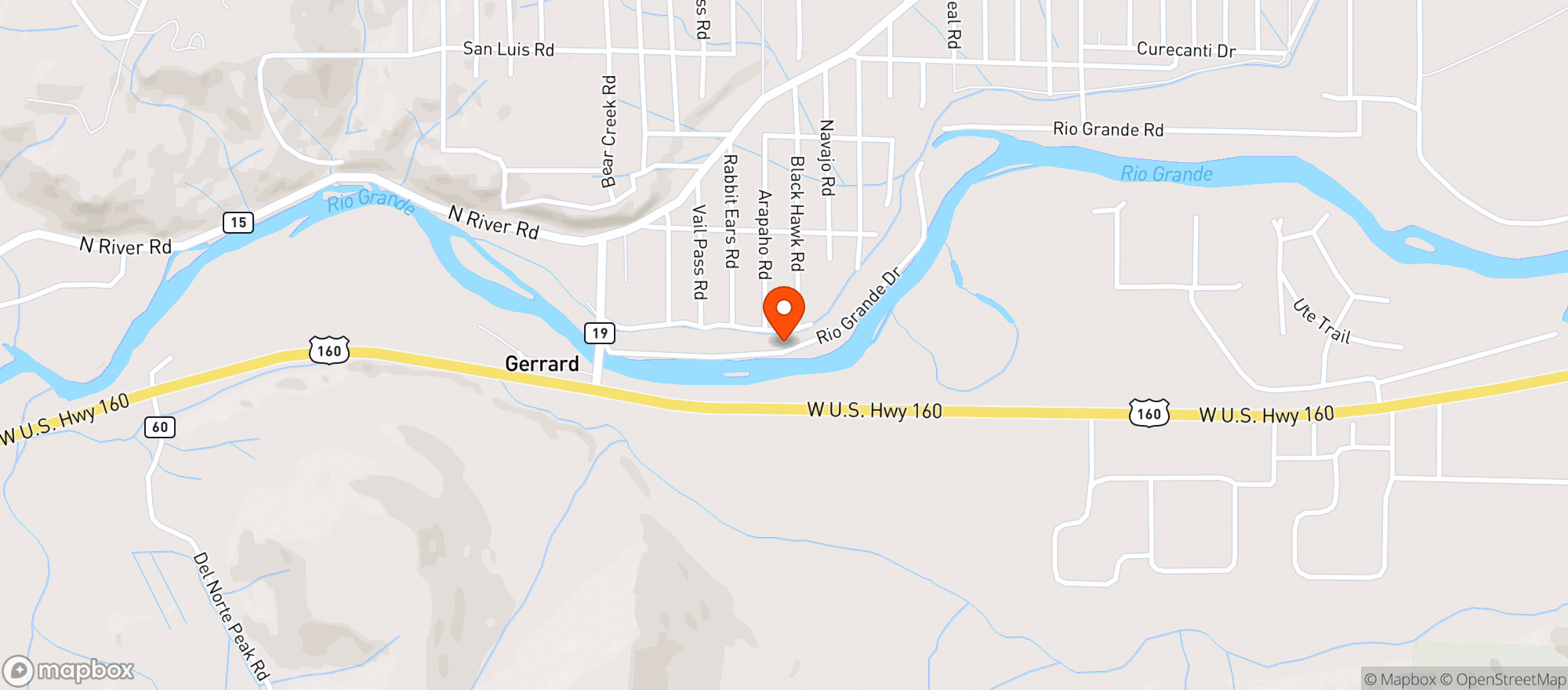 Map showing Rio Grande Club
