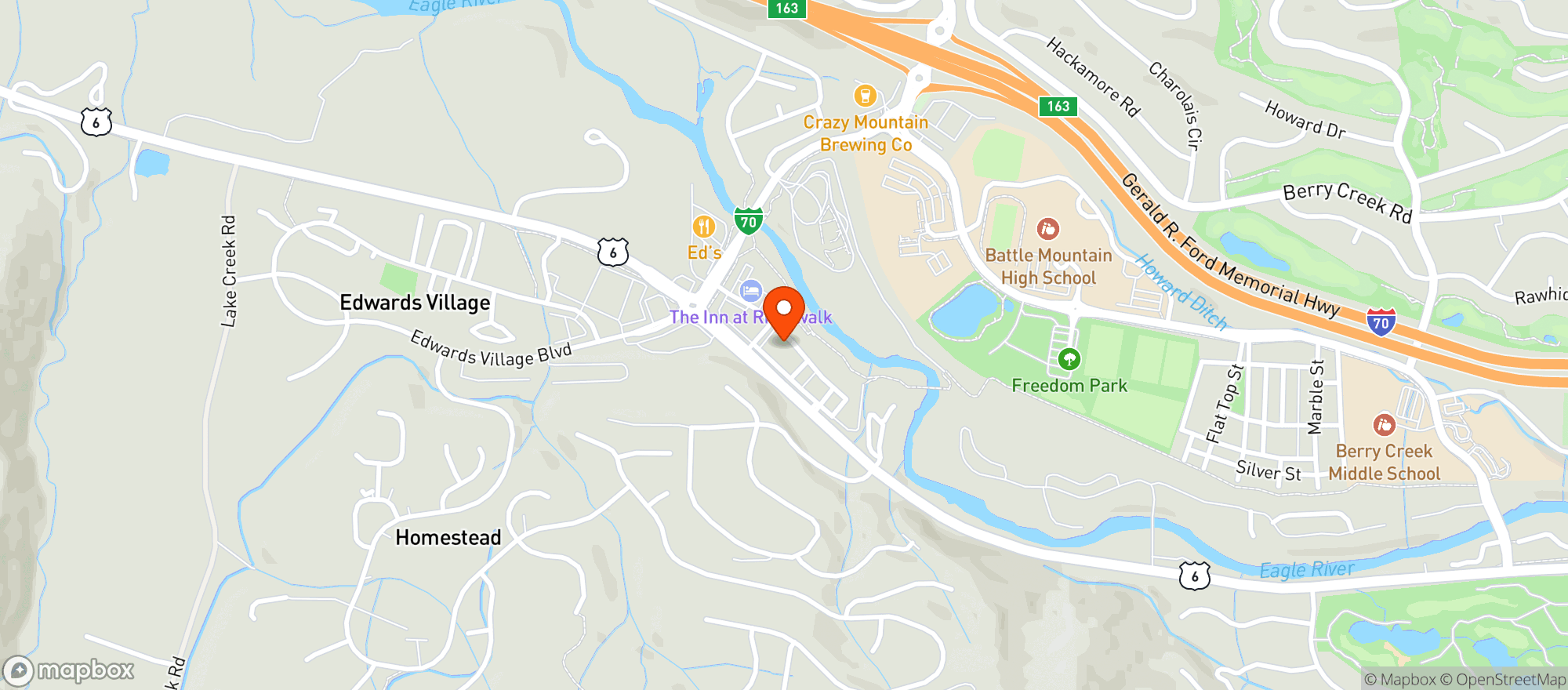 Map showing Riverwalk Wine & Spirits