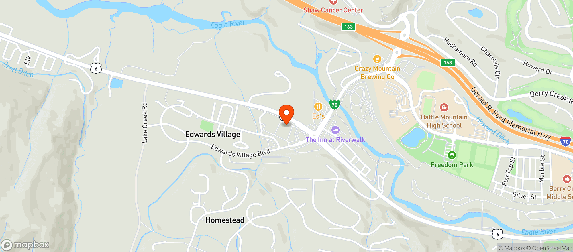 Map showing Bottle & Cork
