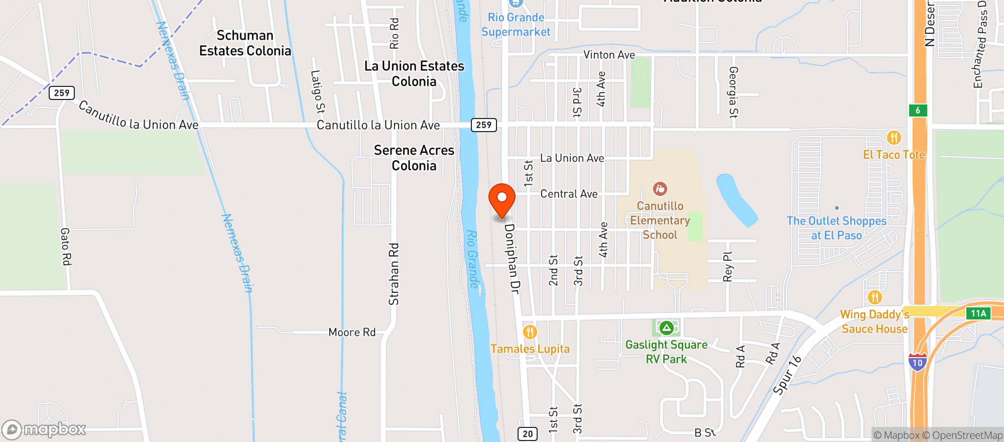 Map showing Pecados Shot Bar