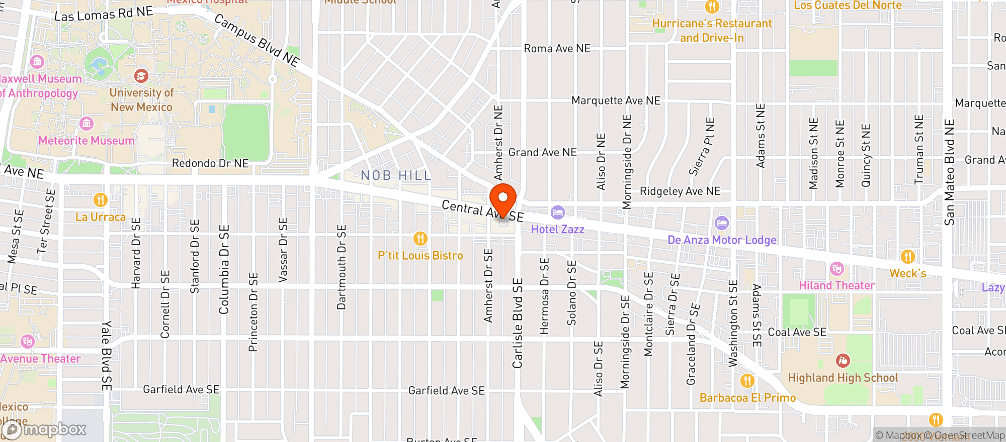 Map showing La Montanita Co-op (Nob Hill) - 00730004