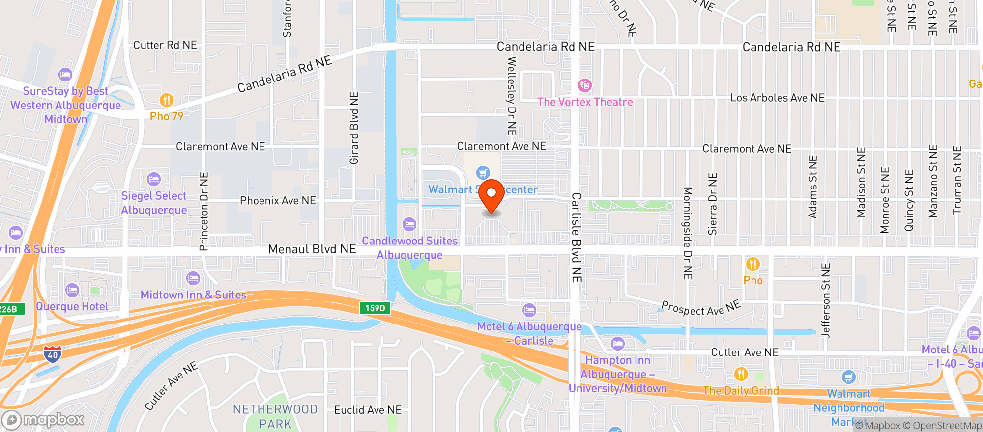 Map showing World Market Albuquerque