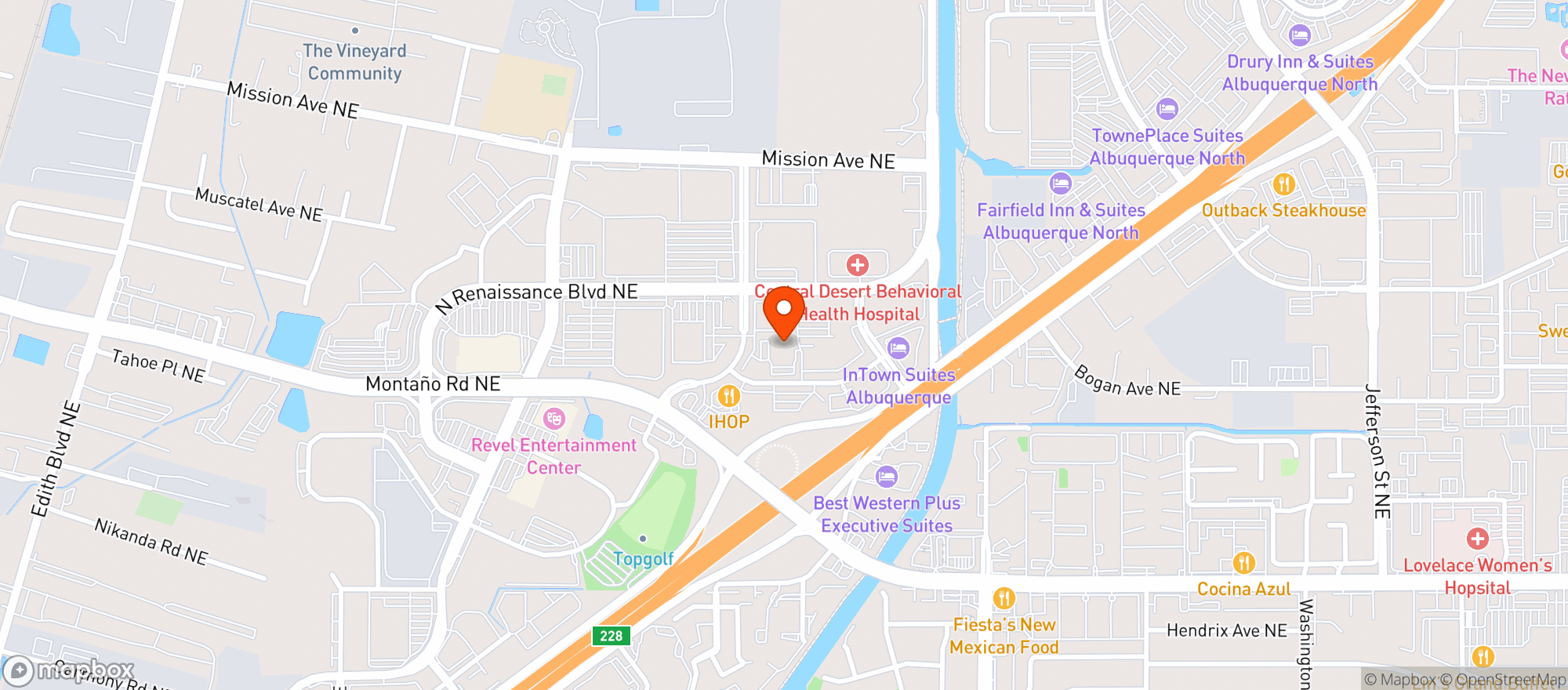 Map showing Door Dash