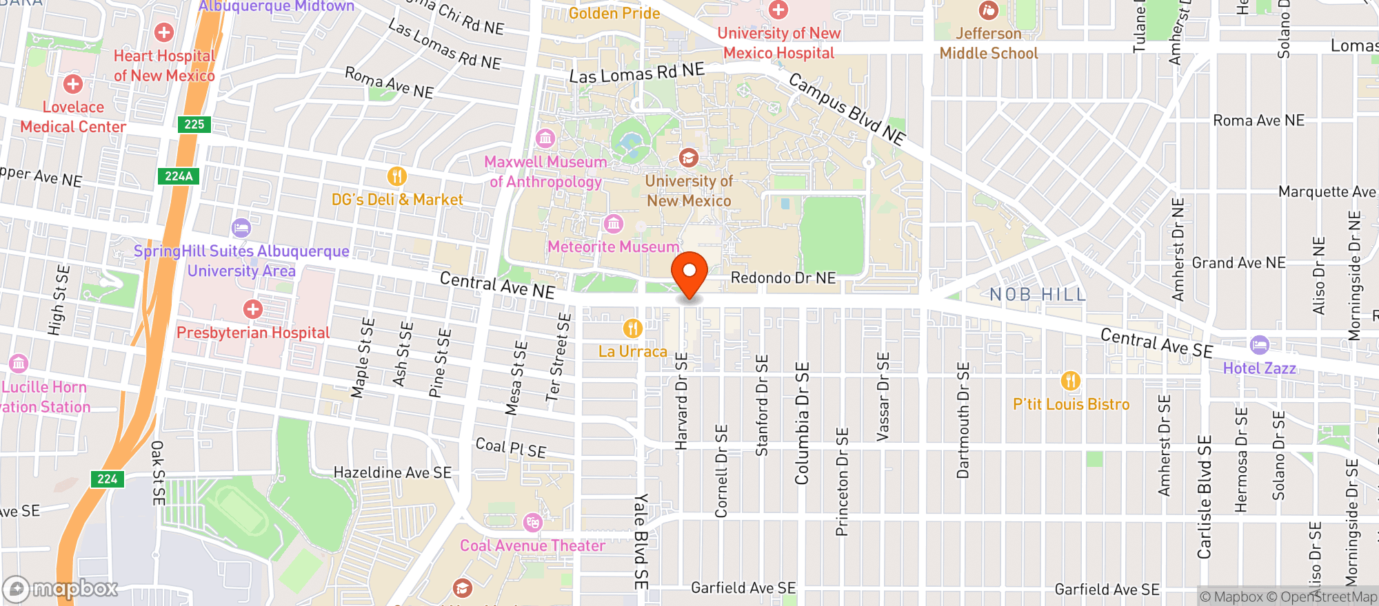 Map showing Copper Lounge & Liquor Store