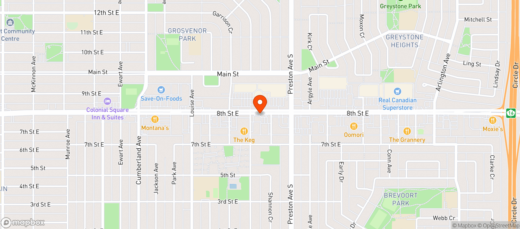 Map showing Co-op Liqour Store