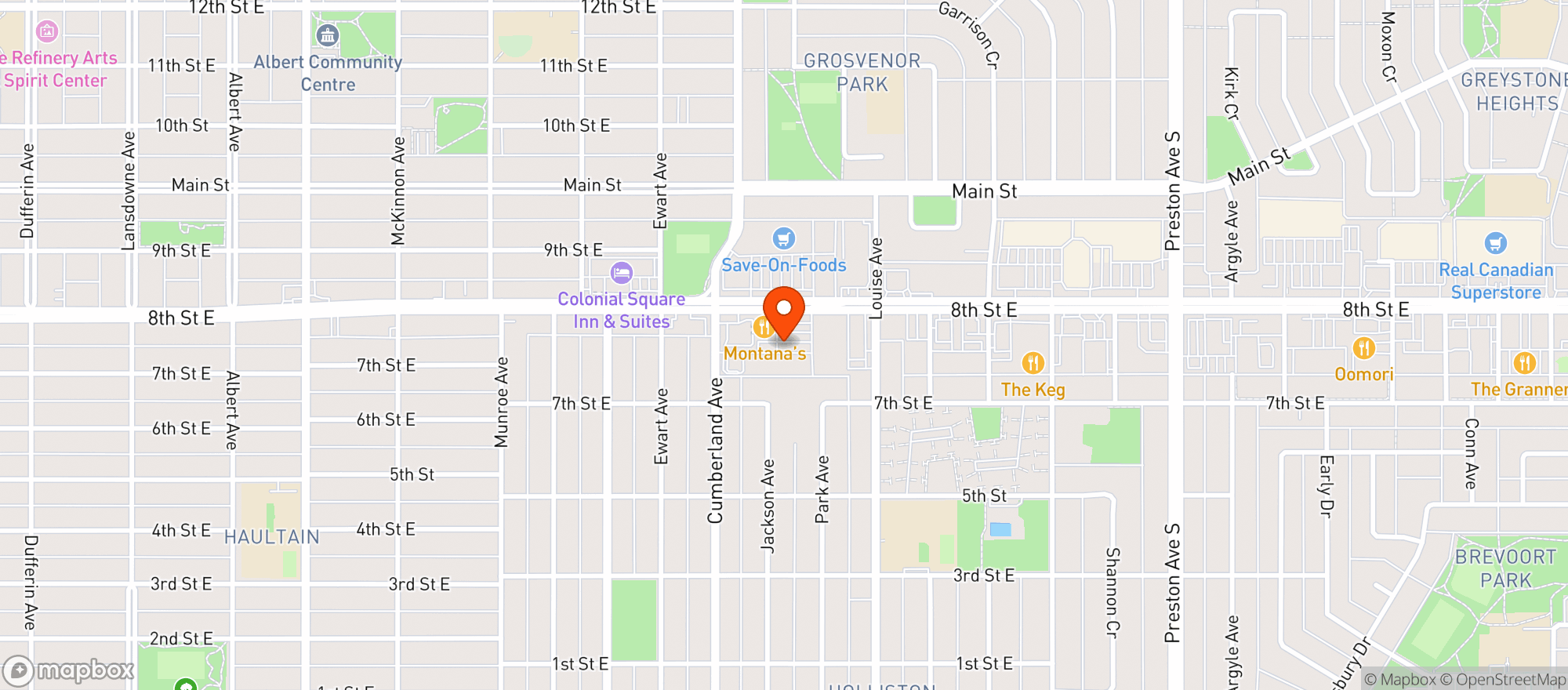 Map showing Sobeys #5170 Varsity Common