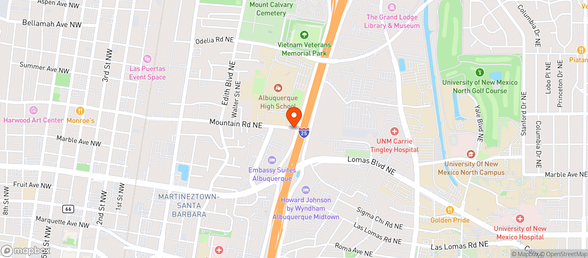 Map showing American Legion