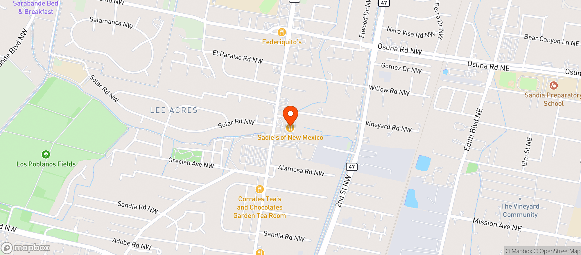 Map showing Sadies