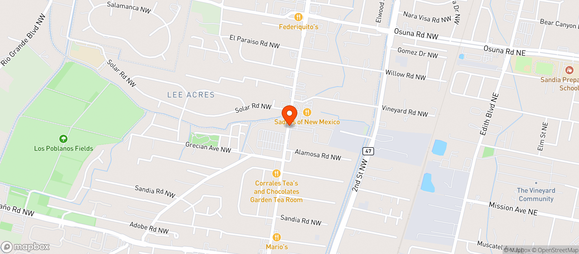 Map showing Kelly Liquors