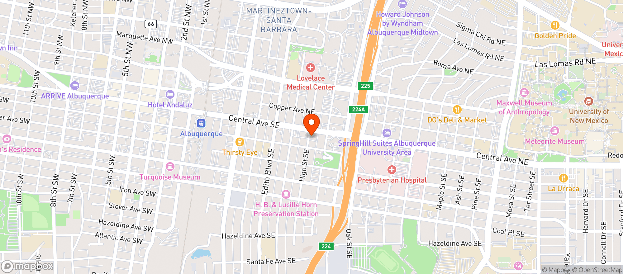 Map showing Taco Santo