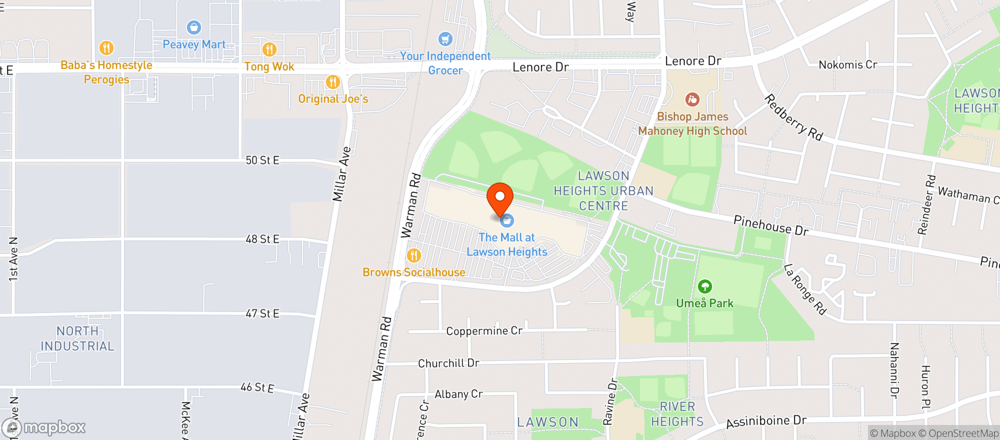Map showing London Drugs | Lawson Heightssaskatoon