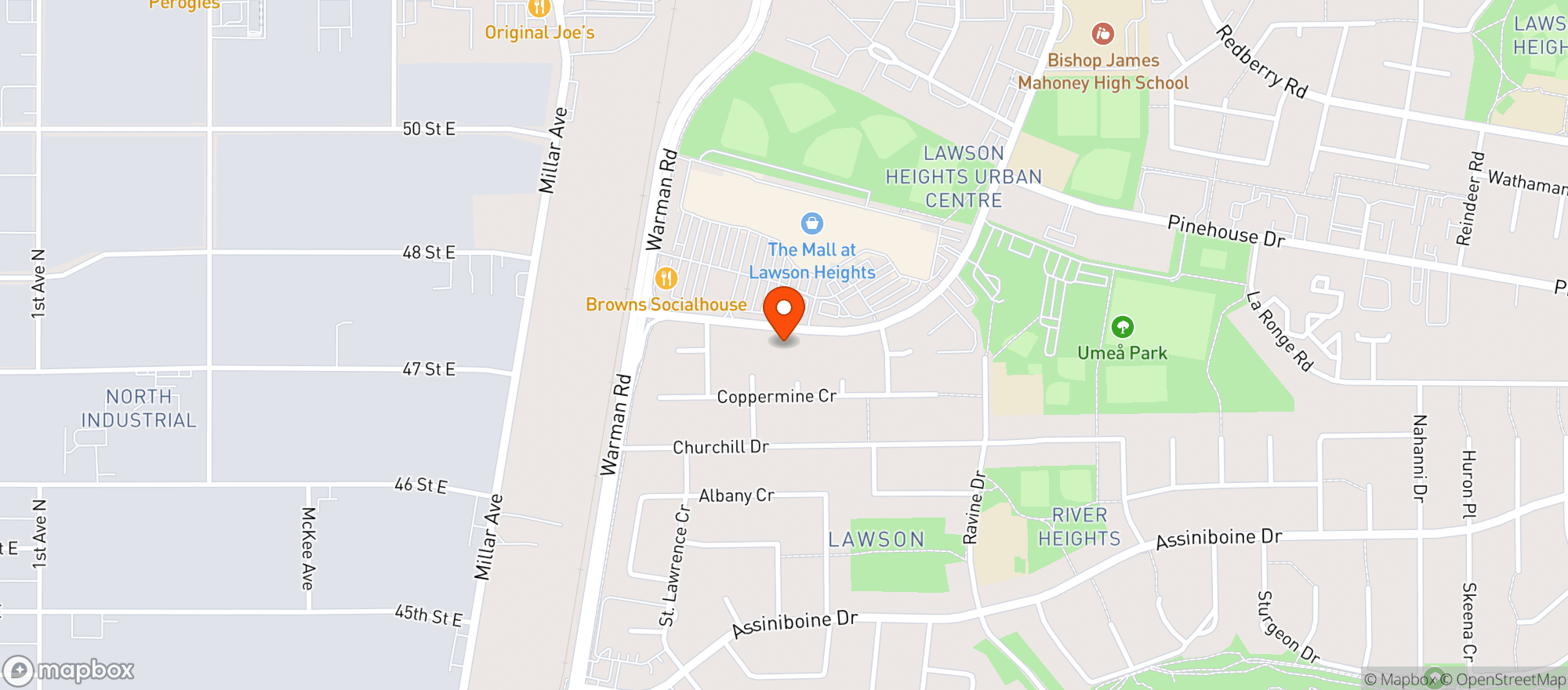 Map showing Safeway 4993 Lawson Heights