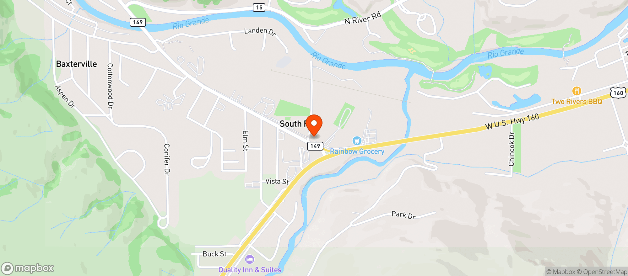 Map showing Switchback Liquors