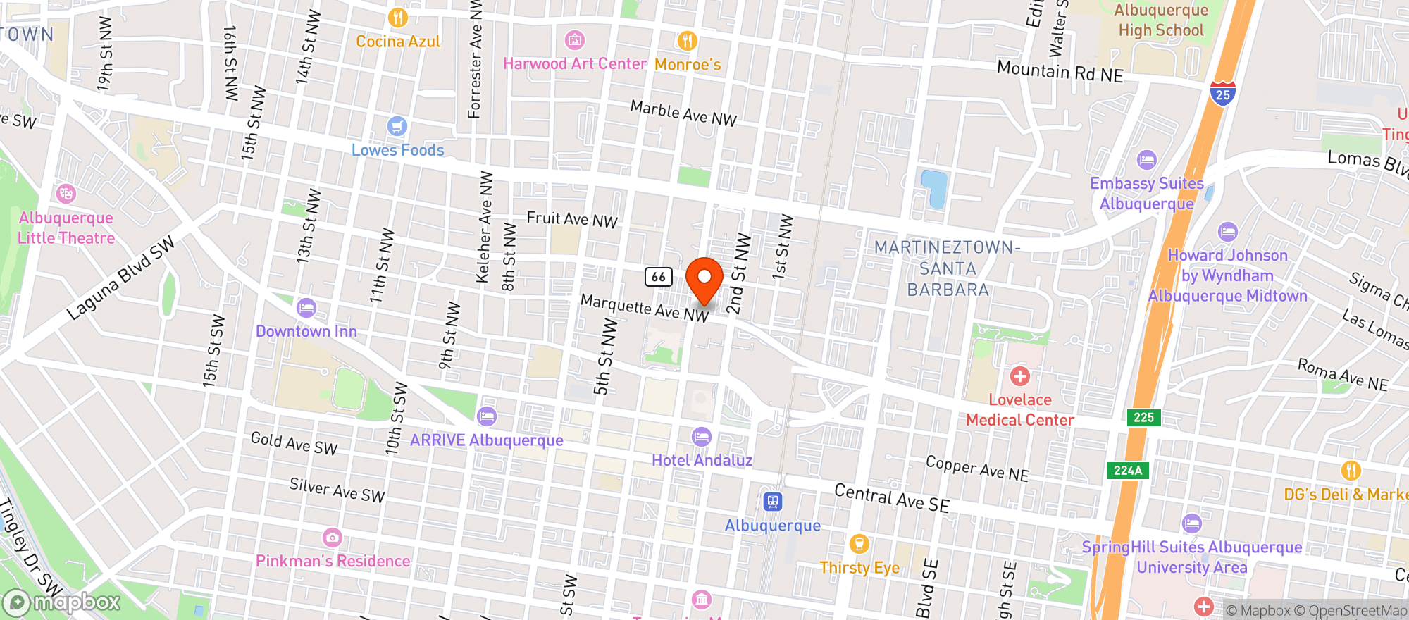 Map showing Doubletree Hotel #380
