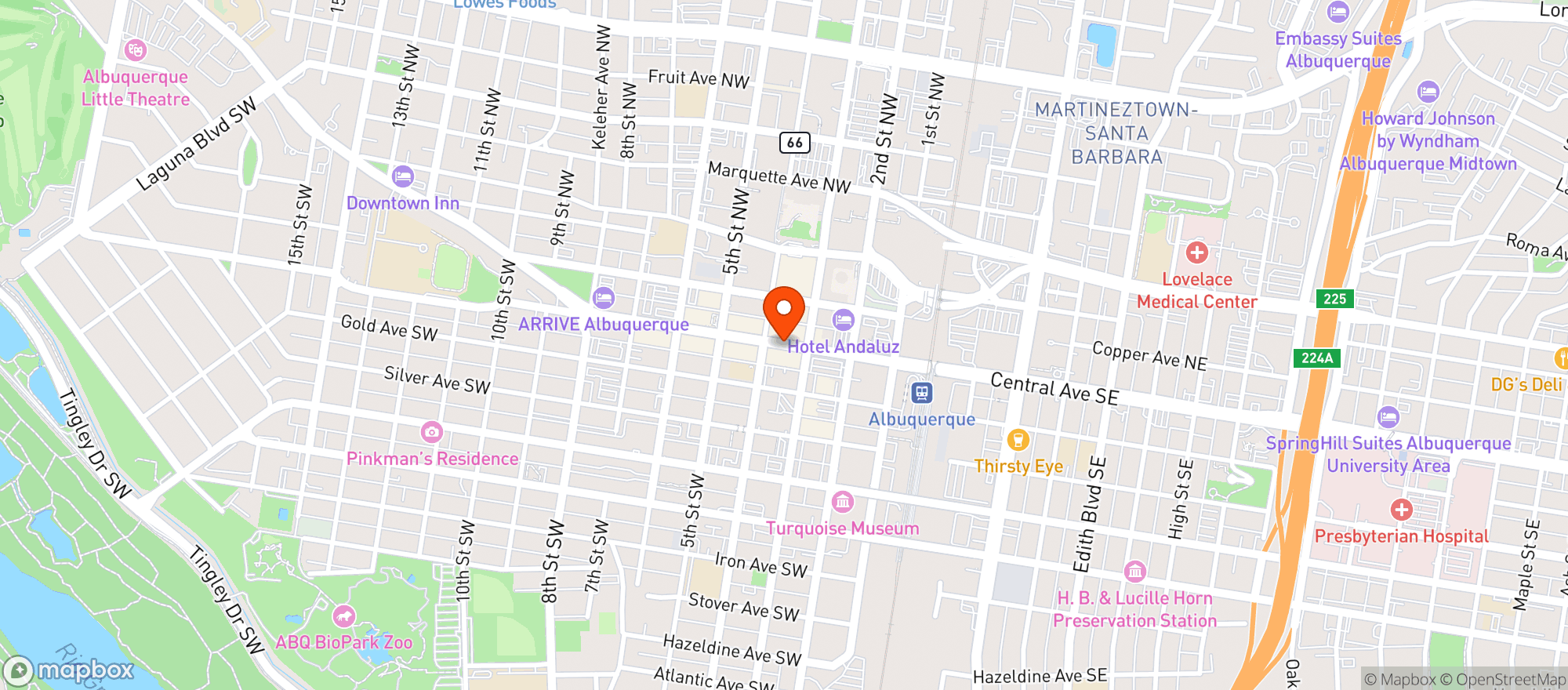 Map showing The Library Bar & Grill